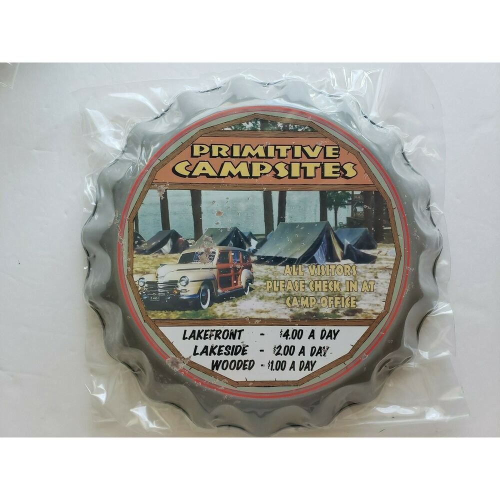 Bottle Cap Primitive Campsite Vintage Rustic Retro Metal Ohio‎ Wholesale Inc